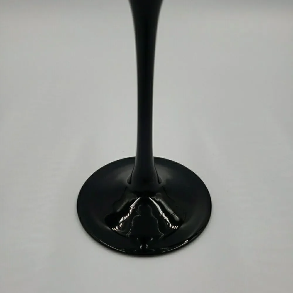 Vintage Black Stemmed Claret Wine Glass 1 Single Luminarc France Nocturne 12 Oz